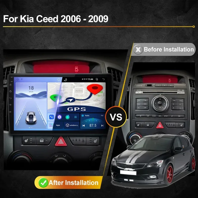 For Kia Ceed 2006 - 2009 Car Radio Android Automotive Multimedia Player GPS Navigation Carpay Auto Stereo Intelligent Systems