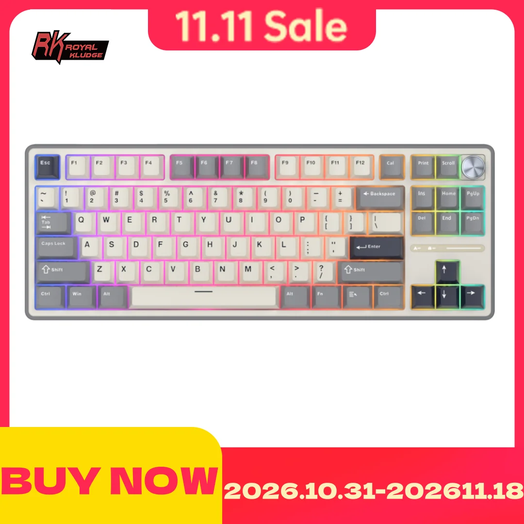 RK R87Pro Royal Kludge Gasket Wired Mechanical Keyboard 88 Keys 88% RGB Backlit Gamer Keyboard Hot-swappable With MDA PBT Keycap