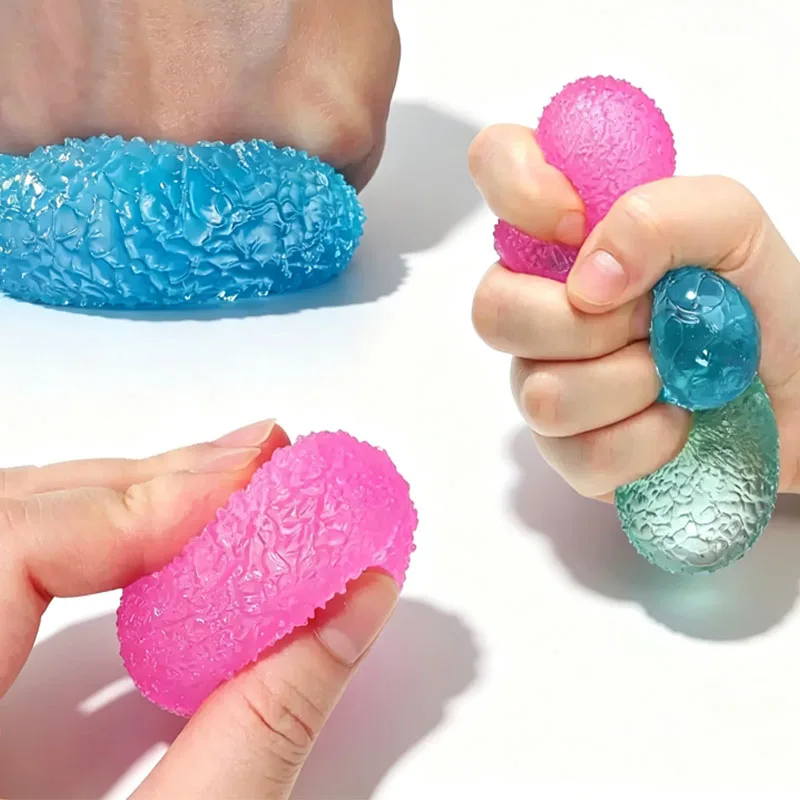 001 Squishy Multicolor Texture Ice Ball  6CM Soft Stress Relief Squeeze Sensory Fidget Toys Adults & Kids Hand Exercise Gifts