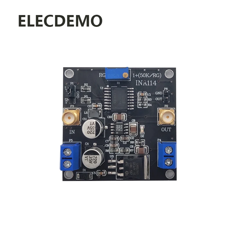 Instrumentation Amplifier Module, Adj Gain 1000x, Single Supply, Single/Diff Input, High CMRR Low Noise，INA114