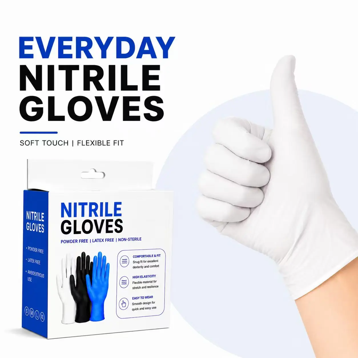 10/20PCS White Nitrile Gloves Disposable Powder Free Latex Free Food Safe Nitrile Gloves Cooking Kitchen Restaurant Cleaning