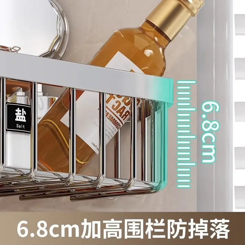Custom Stainless Steel Bathroom Storage Rack Multi-layer Organizer Suction Cup No-drill Corner Wall-mounted Shelf Bathroom