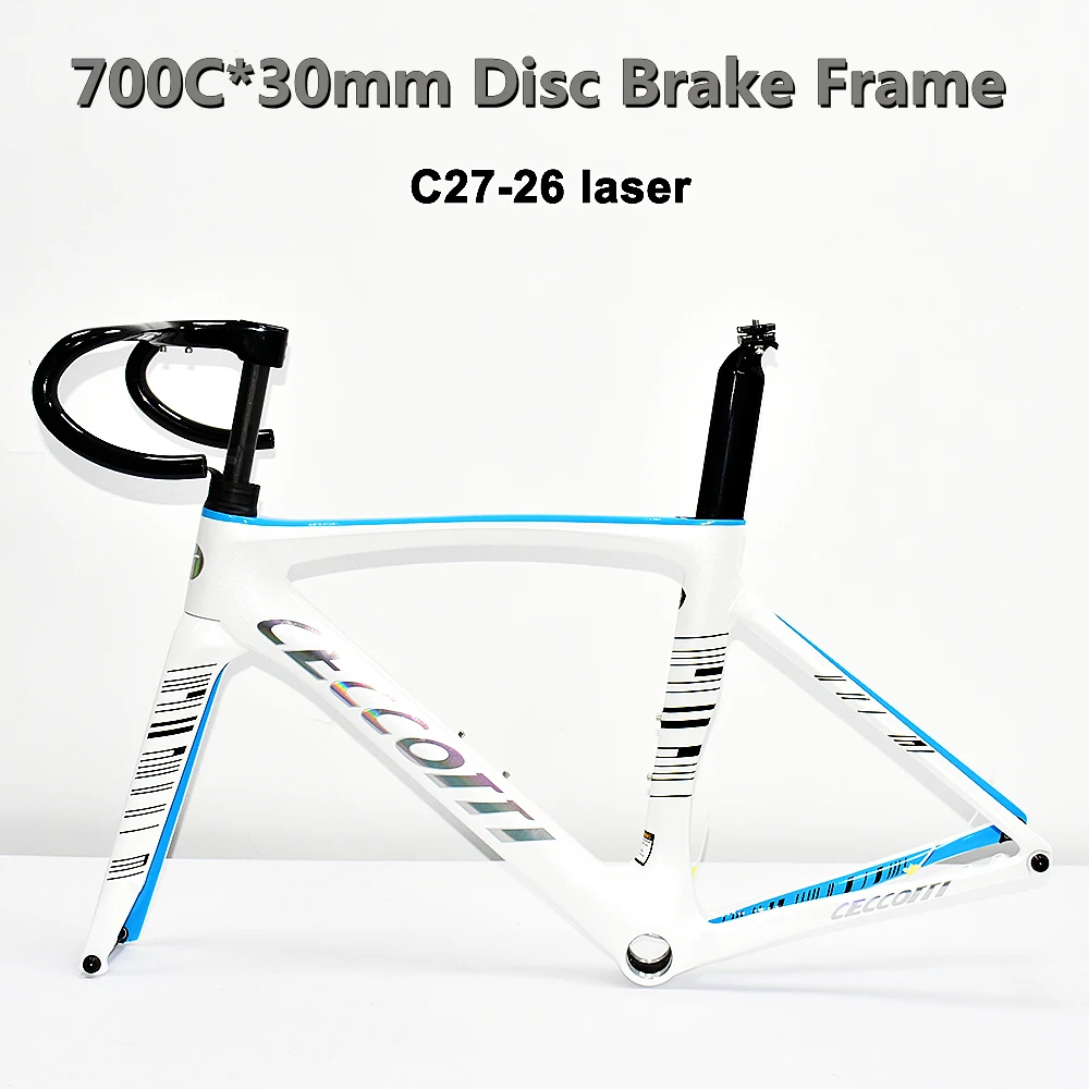 Carbon Road Bicycle Disc Brake Frame, Internal Full Hidden Cable Line, 68mm Bottom Bracket Frameset