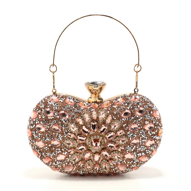 

Ladies' Luxurious Banquet Clutch, Glittering Diamond-encrusted Dress Bag Wedding Crystal Ladies Cell Phone Pocket Purse Female
