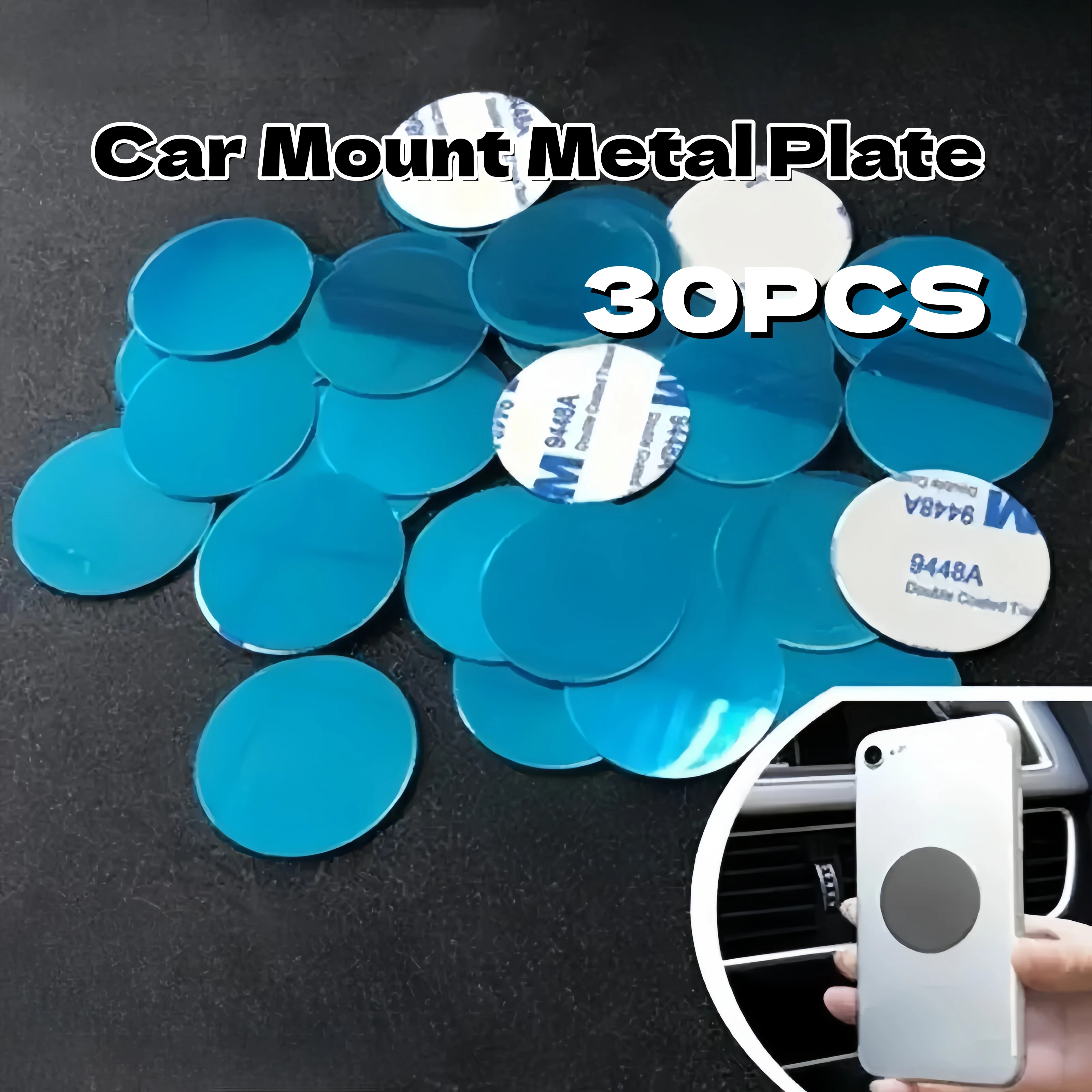 30 peças placa de metal para montagem em carro com suporte magnético adesivo suporte universal para carro 30mm placa de metal acessórios interiores do