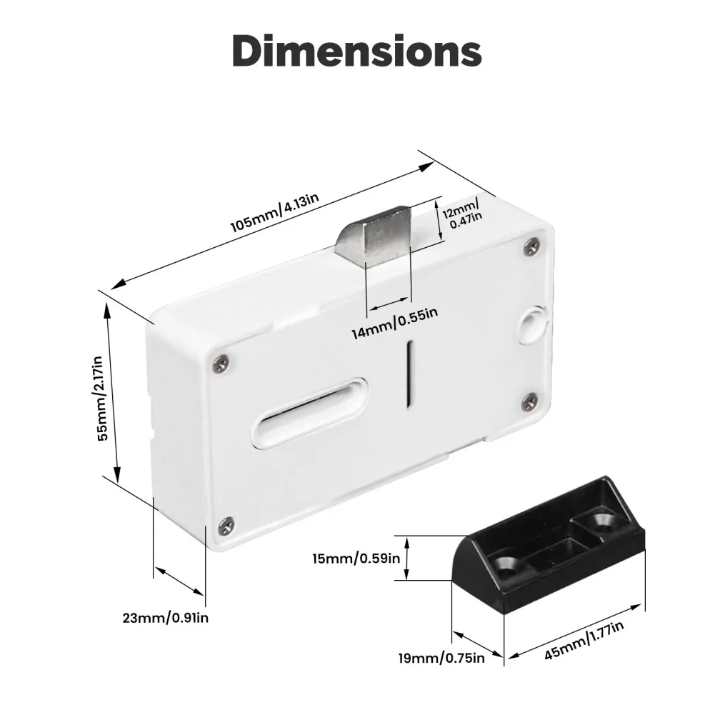 NFC Technology Smart Lock As Shown Smart Drawer Lock Simple Installation Up To 180 Days Battery Multiple Unlocking Modes