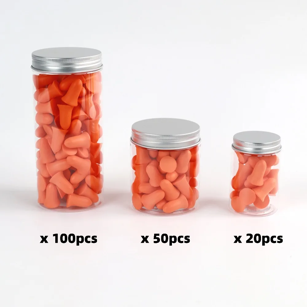 جديد 20/50/100 قطعة سدادات أذن من الفوم عالي الجودة سدادات أذن لإلغاء الضوضاء أثناء الشخير ودراسة الأحداث بصوت عالٍ صندوق تخزين #6