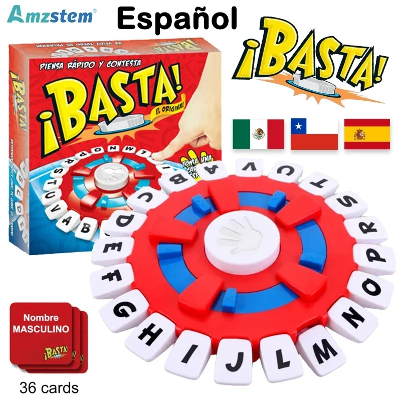 Novo jogo de tabuleiro basta versão espanhola jogos de festa cartas de reunião de família de ritmo rápido brinquedos basta en español juegos de mesa presentes