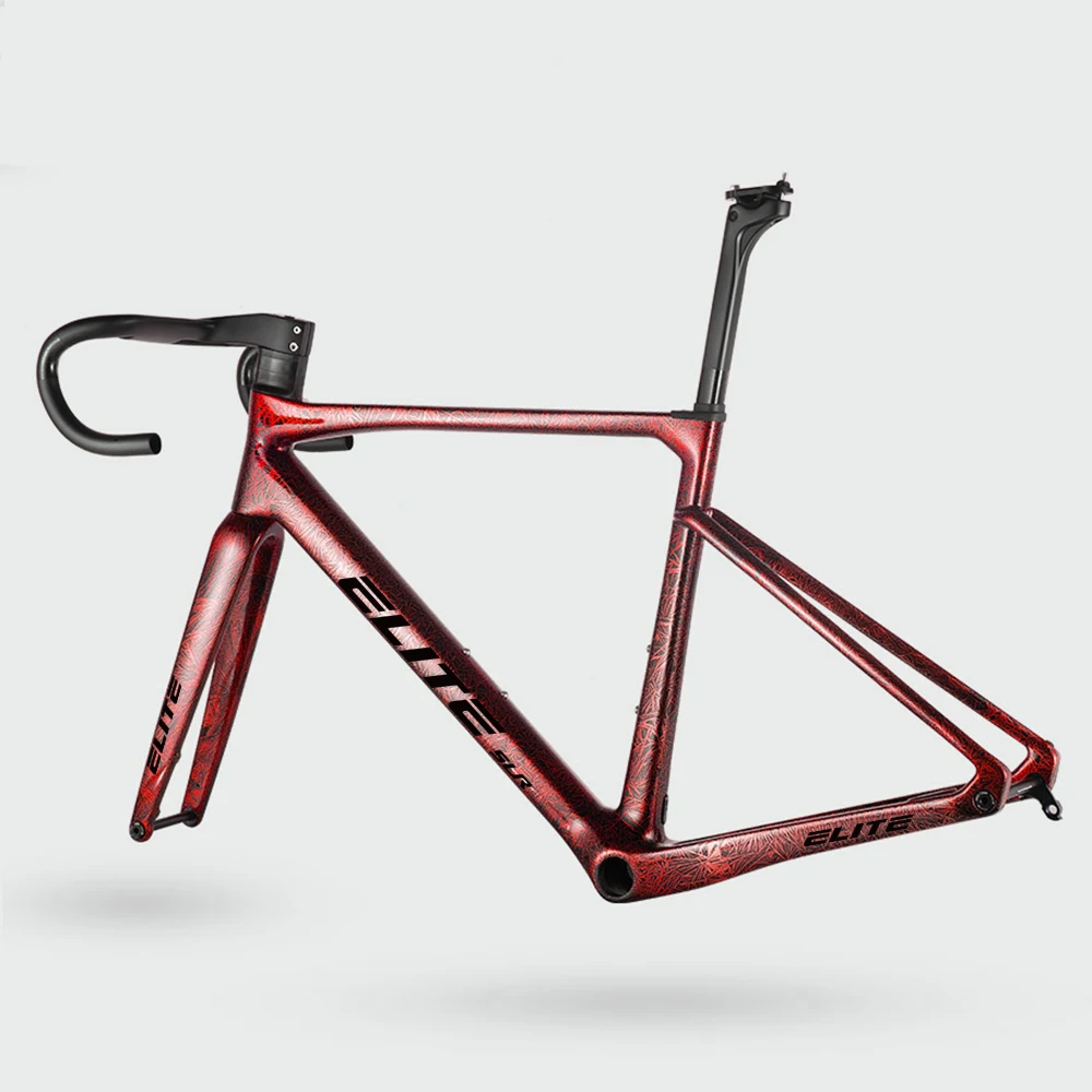 Neu Eingetroffen Ultraleichter 950g T1000 ELITE Carbon-Rennradrahmen Scheibenbremse Fahrradteil 47/49/51/54/56cm BB86 Vollständige HID-Kabelverbindung – Detail 14
