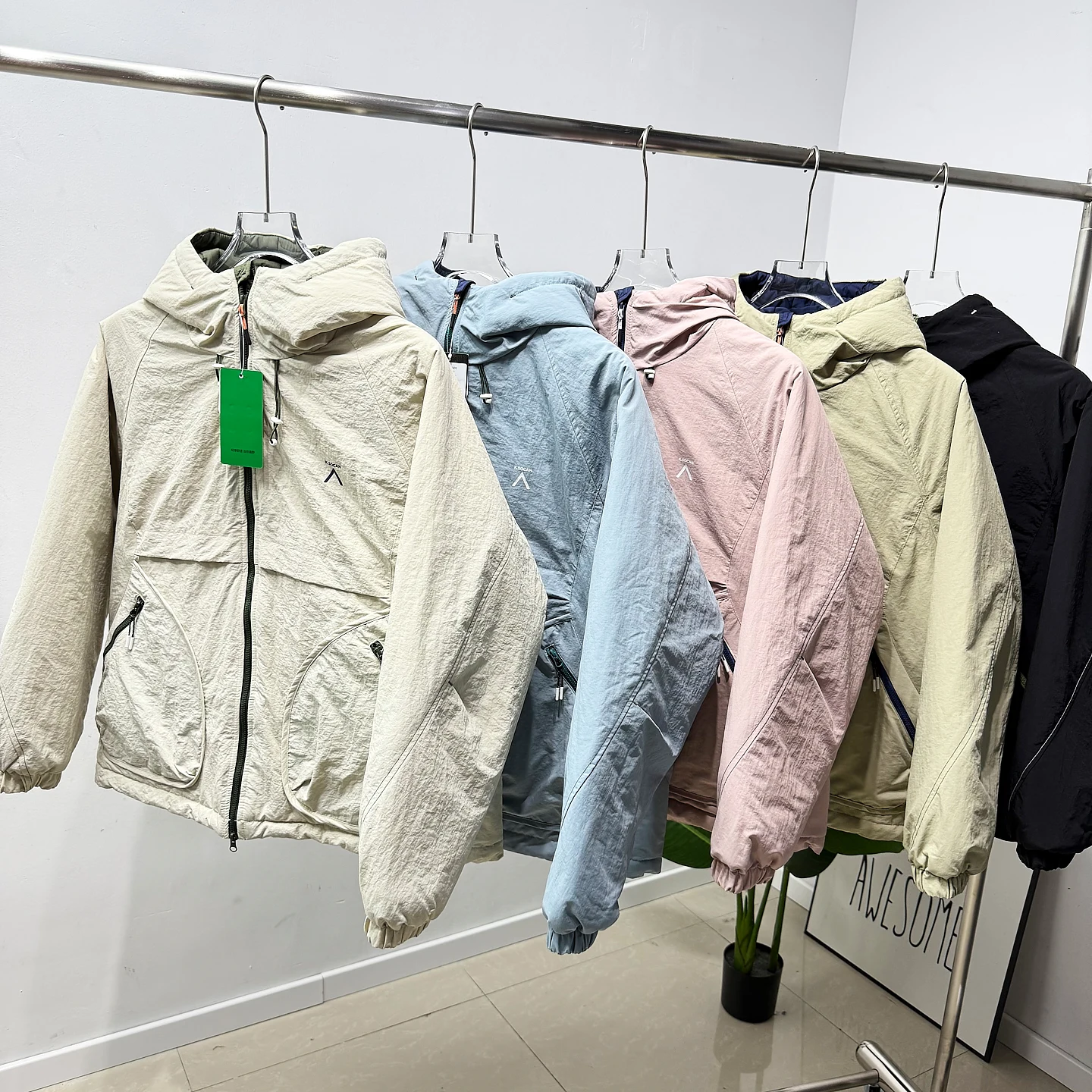 

ex Thiened Cotton Jaet Hooded Warm Water-Resistant Autumn Winter Coat for Men And Women Casual Cleanfit Sle Long Sl...