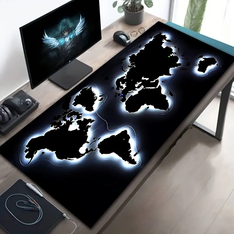 CIFBUY World Map Pattern Mouse Pad Large Gaming Desk Mat Non Slip Rubber Base Washable for PC Office Home Decor Gift