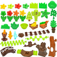 Big Size Toys Building Blocks Plant Tree Stone Flower Pot Stump Grass Bridge Farm Accessories Educational Large Brick Duploes