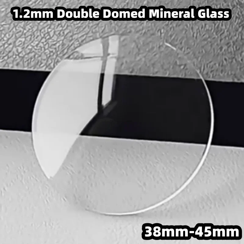 Doppelt gewölbtes Mineral-Uhrenglas, 1,2 mm Dicke, runder Kristall, 38 mm–45 mm Durchmesser, gebogene Linse für die Uhrenreparatur, YZC923 – Detail 1