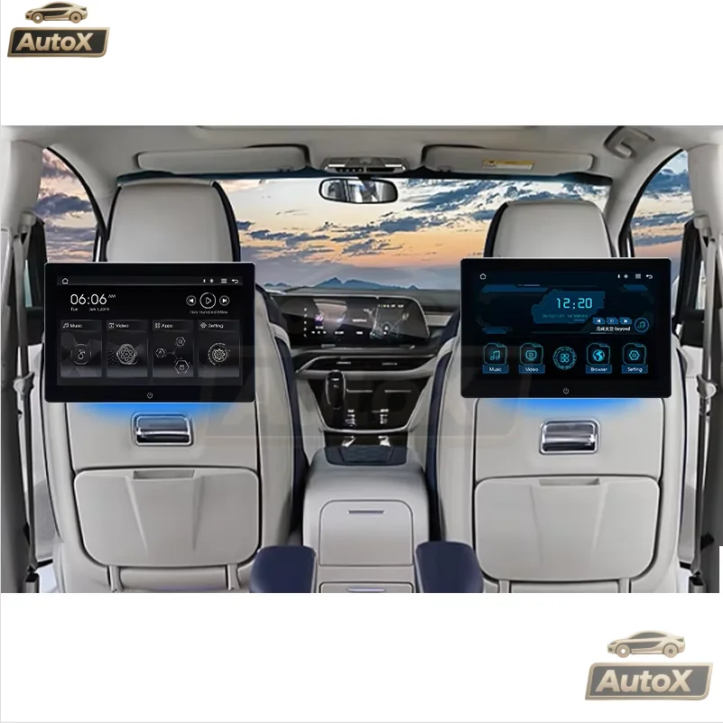 Auto X New Rear Seat Entertainment Headrest Display 10.1-inch USB Connection External LCD Android Display