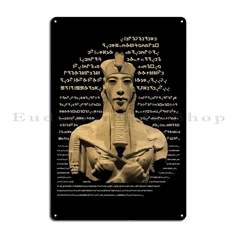 Secret Akhenaten Symbols Rosetta Stone Metal Sign Mural Designs Garage Cinema Garage Tin Sign Poster