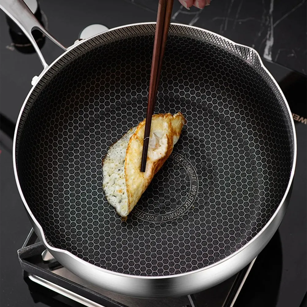 Milk Warmer Pot Boiling Pot Nonstick Honeycomb Pattern Cookware with Lid Rust-Proof for Cafe Commercial Brewing 22CM