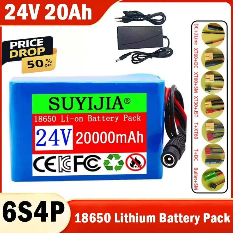 

24V 20AH 6S4P 18650 Lithium battery Battery High power 25.2V 20000mAh for Moped /Electric/Li Ion Battery Pack