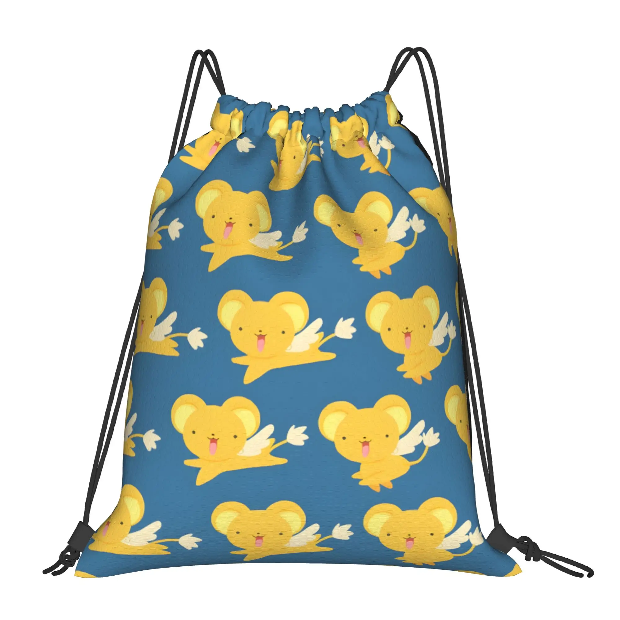 1 pc Kero Pattern Cardcaptor Sakura Portable Travel Drawstring Bags Storage Backpacks