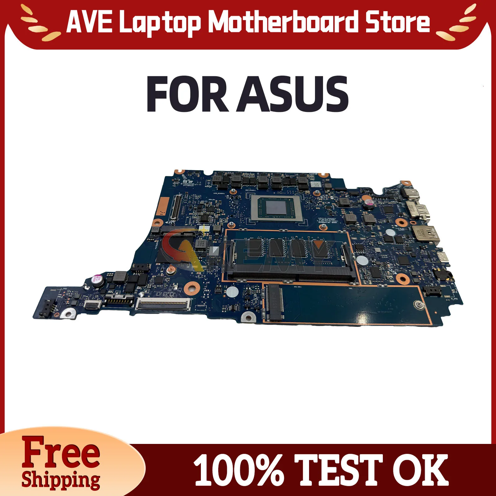 TN3402QA Motherboard For ASUS Vivobook R3402QA J3402QA TN3402 Laptop Mainboard R5-5600H R7-5800H 8G RAM Fully Tested