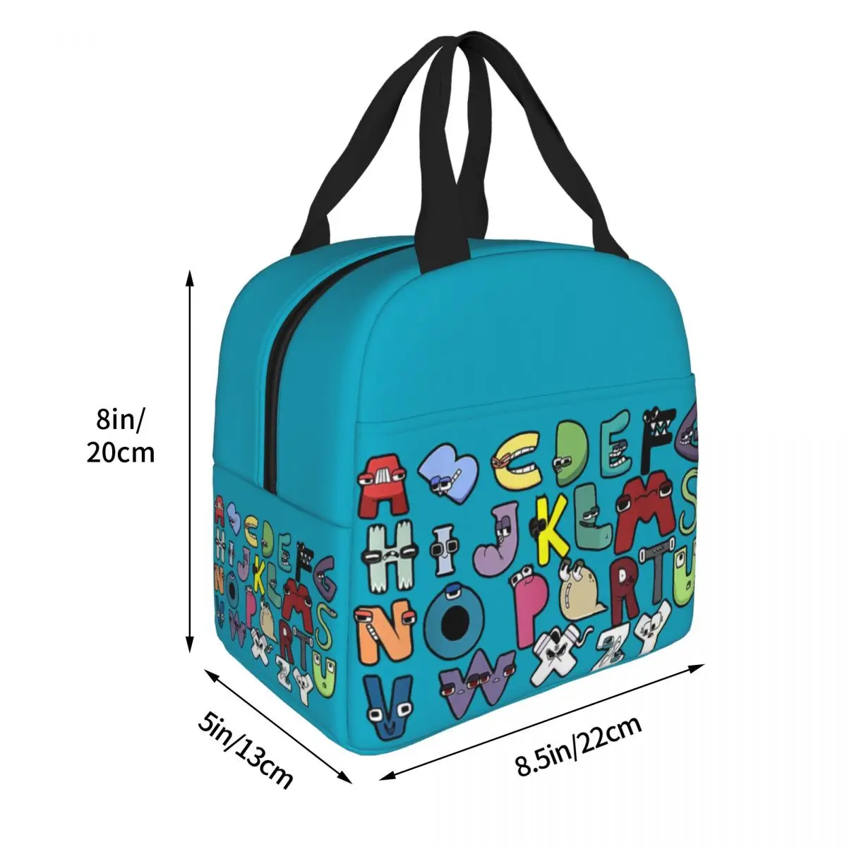 Alphabet Lore Costume Insulated Lunch Bag Portable Matching Learning 26 Letters Thermal Bag Tote Lunch Box Beach Picnic Food Bag