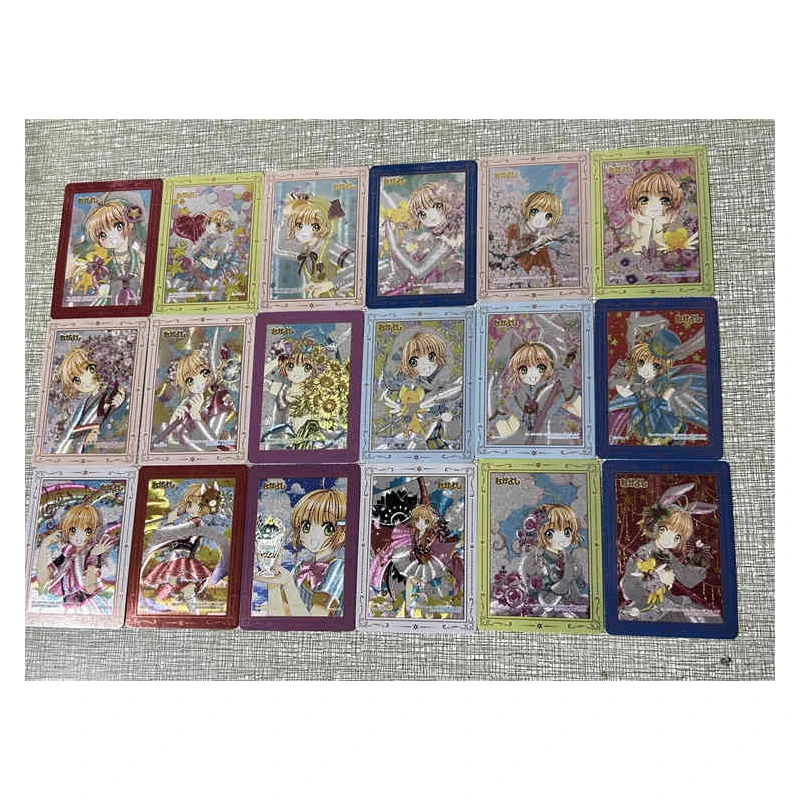 Captor de cartas Sakura, personajes de Anime, KINOMOTO, SAKURA, CERBERUS, tarjeta de colección Flash audaz casera, regalo de cumpleaños y Navidad, Juguetes