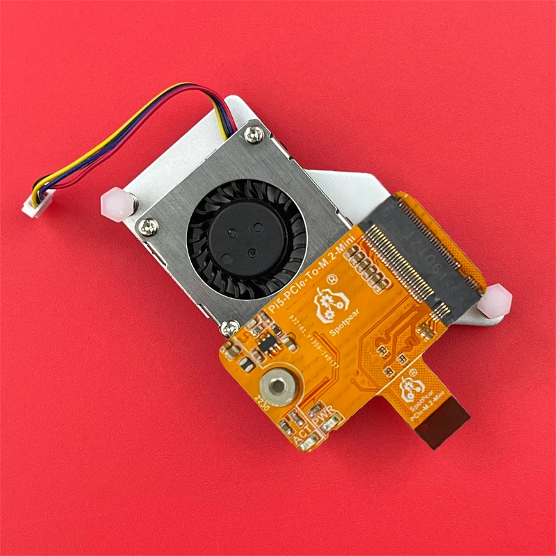 Pi5-PCIe-2230 Raspberry Pi 5 PCIe to M.2 NVMe SSD Mini Board HAT With Active Cooler Fan Integrated-FPC & Differential Matching D