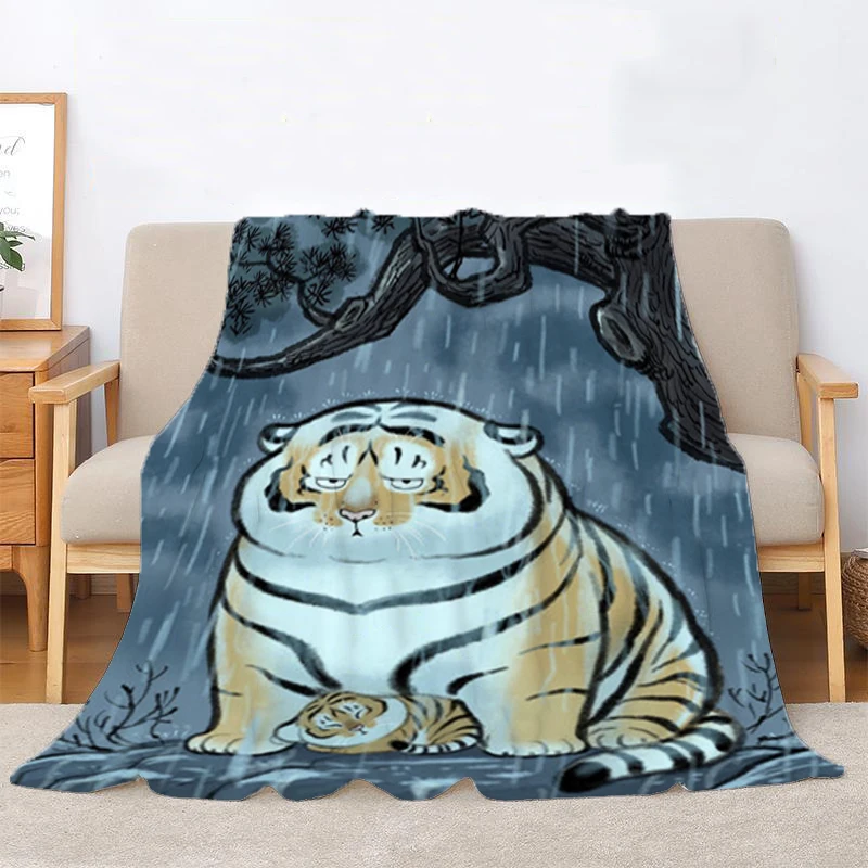 Tiger Descends Decorative Sofa Blankets for Winter Bed Blanket Boho Home Decor Bedroom Decoration Bedspread the Throw Fleece Nap