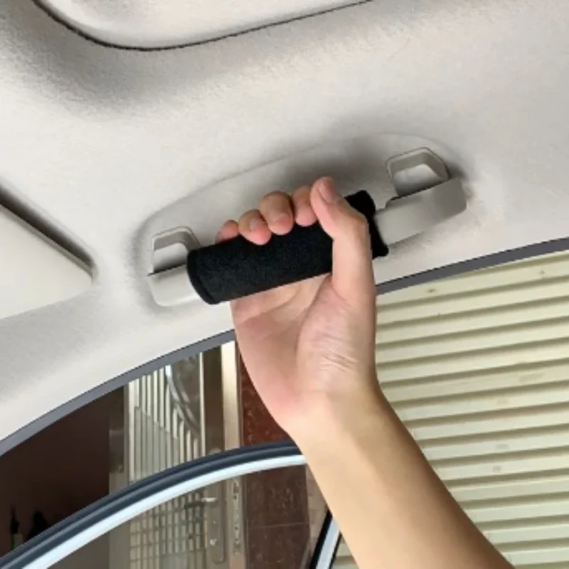 4PCS Automobile Short Hair Non-slip Pull Handle Protective Cover Roof Armrest Decorative Protective Cover Car Accessories