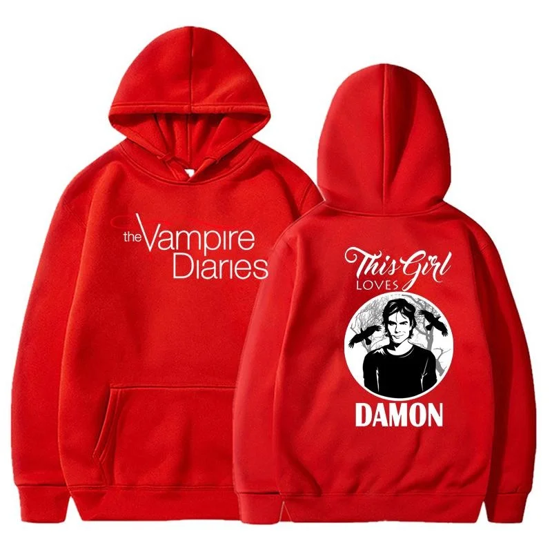 The Vampire Diaries Hoodies Damenmode Persönlichkeit Kapuzenpullover Lässiger Outdoor-Pullover mit langen Ärmeln – Detail 7
