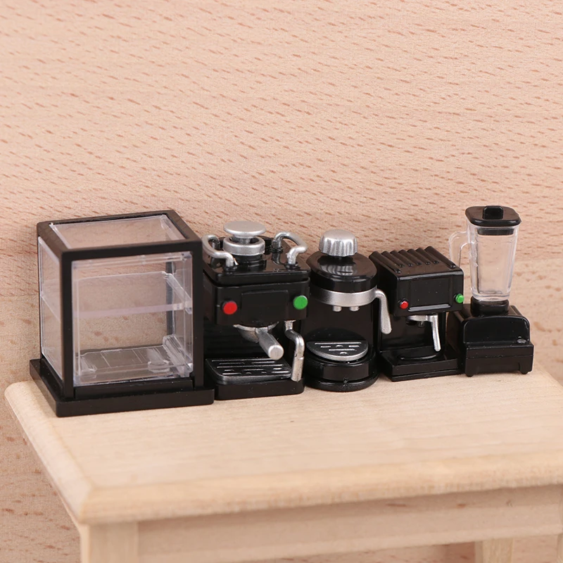 1pc Mini Dollhouse Miniature Furniture Coffee Maker Coffee Cup Storage Shelf Simulation Dollhouse Decor DIY Toys Doll House