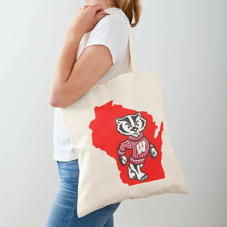 

On Wisconsin! UW Madison Badger Tote Bag eco pack free delivery bags eco bag folding sac pour femme