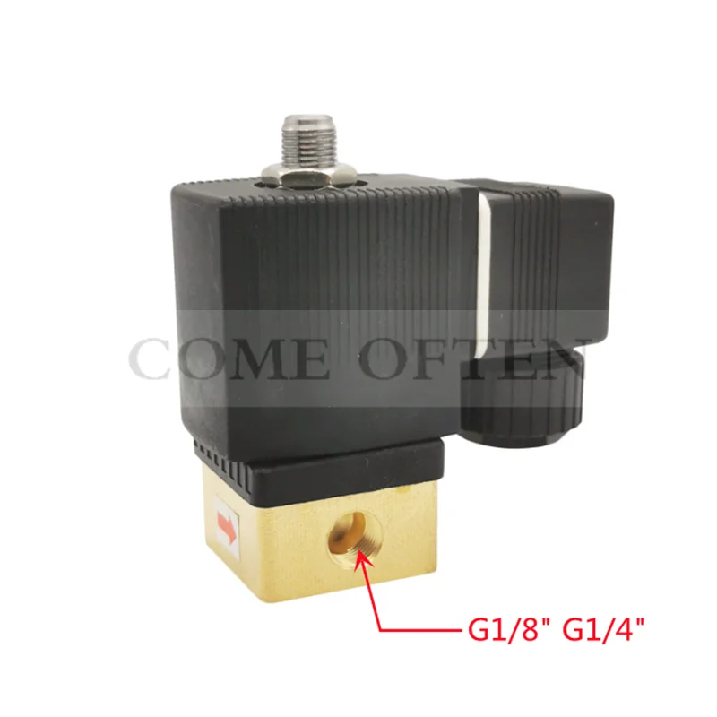 10bar BAODE 2 Position 3 Way Air Compressor Magnetic Valve 6014 Solenoid Valve DN1.5mm G1/8 G1/4 24Vdc 220Vac 