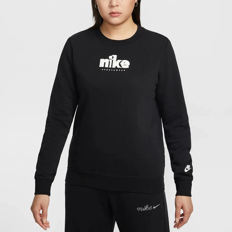 Nike genuine Sportswear new women's black and white minimalist sweatshirt IF0225-010