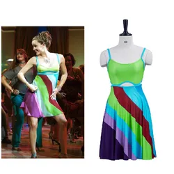 (in stock) Movie Suddenly 30 Actress Jenna Rink Mini Dress Summer Sexy Colorful Beach Dress Sexy Cutout Backless Mini Skirt