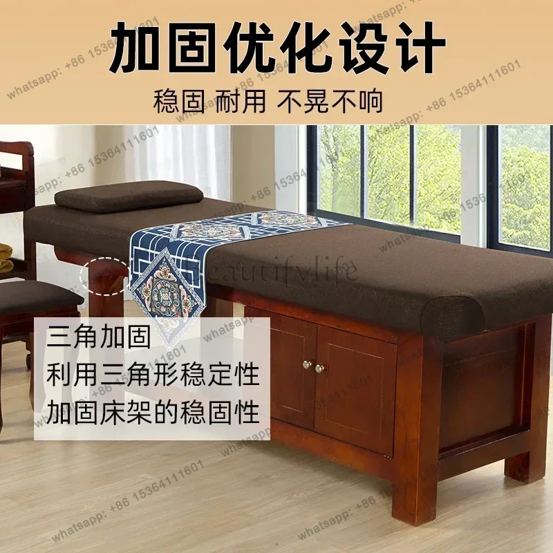 LSNordic Solid Wood Massage Tables Modern Physiotherapy Knead Ear Cleaning Massage Beds Therapy Beauty Furniture Cama Masaje FYM