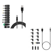 USB To DC Power Cable Universal USB To DC Jack Charging Cable Power Cord With Interchangeable Plug Connectors Adapter