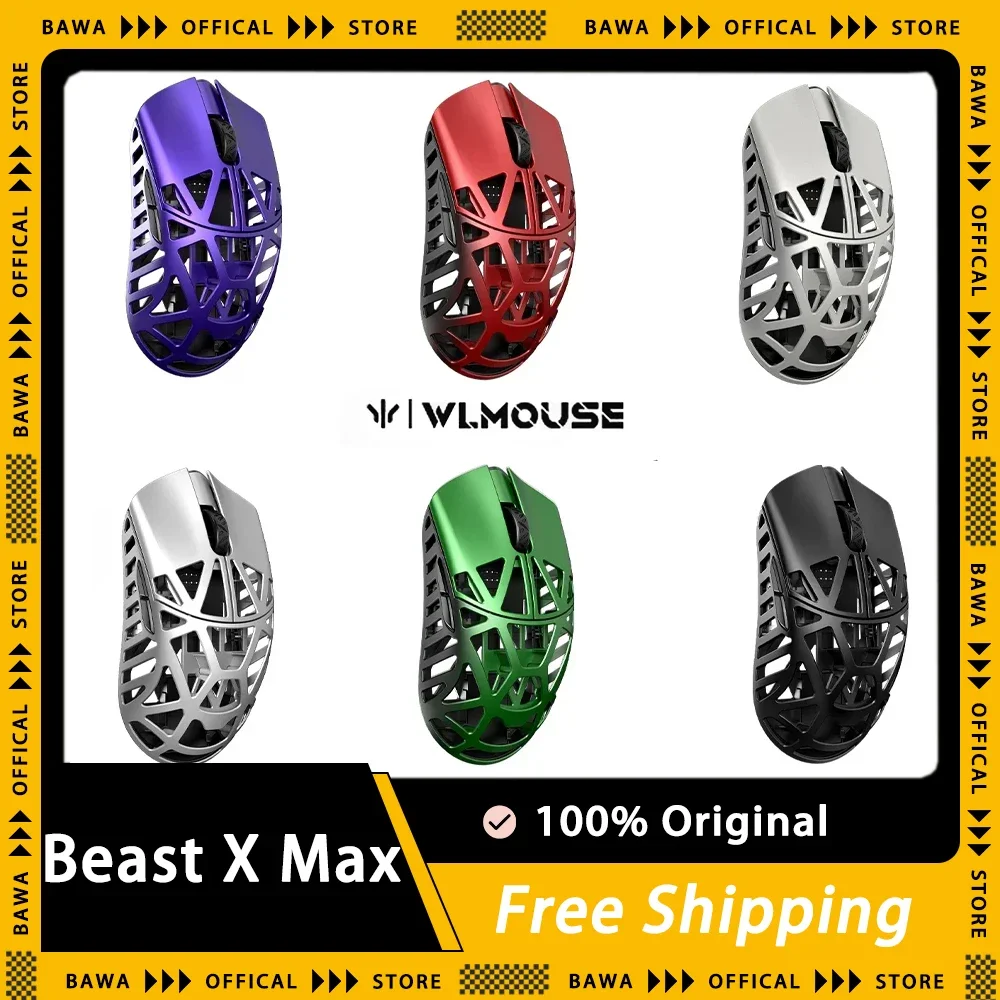 

Wanling WLmouse Beast X Max Wireless Dual Mode Lightweight Mouse 8K PAW3395 Magnesium Alloy Gaming Mouse Pc Gamer Accessories