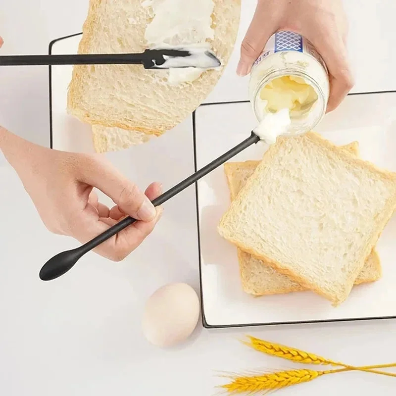1/3Set Mini Spatula Heat Resistant Long Handle Dual-Ended Scraper with Spoon Jam Spatulas Kitchen Gadget Kitchen Accessories