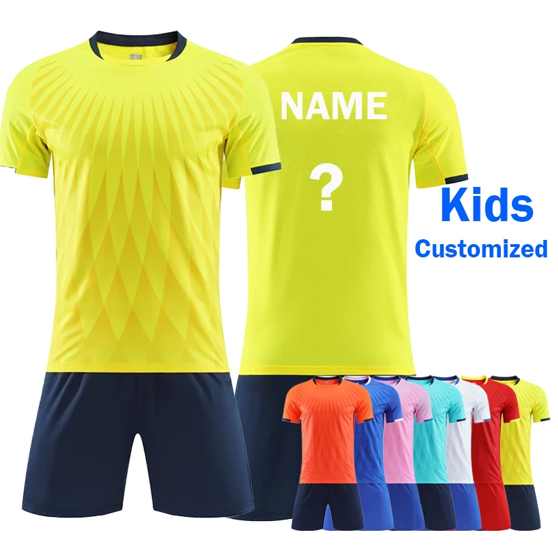 

Custom Football Jerseys For Kids Children Soccer Jersey School Team Jersey Name Number Customized Sports Clothes Boys Shirts