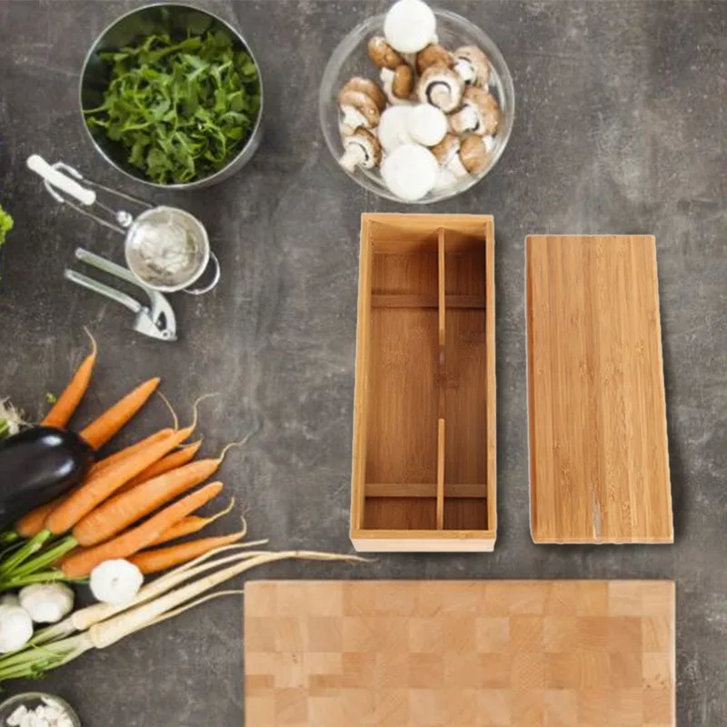 Japanese Style Bamboo Chopsticks Storage Box Tableware Storage Box Home Hotel Chopsticks Spoon Cutlery Storage Box Portable