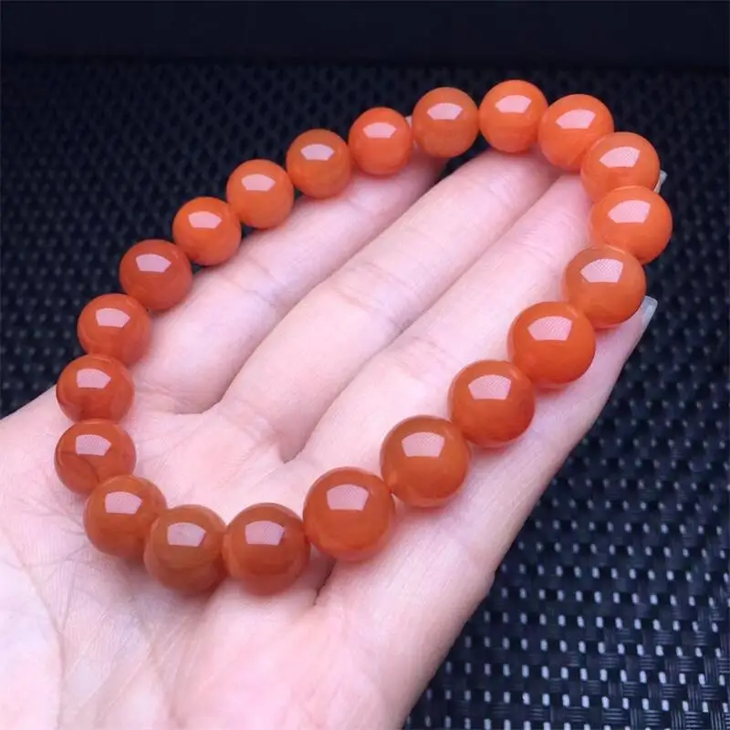 10MM Natural Nanjiang Carnelian Bracelet Women Reiki Fengshui Healing Energy Strand Bangles Fashion Jewelry Gift 1pcs