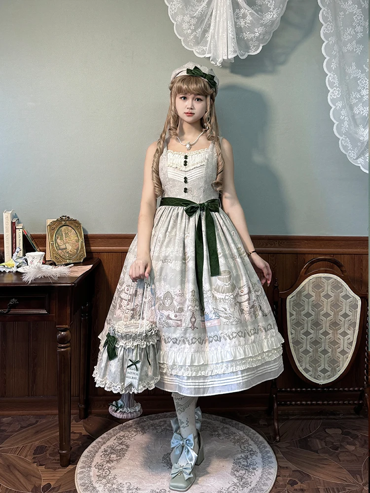 

PRE ORDER / 5 months ~Iris Study Room~Classic Lolita JSK Elegant Lolita Dress With V-neck by Alice Girl