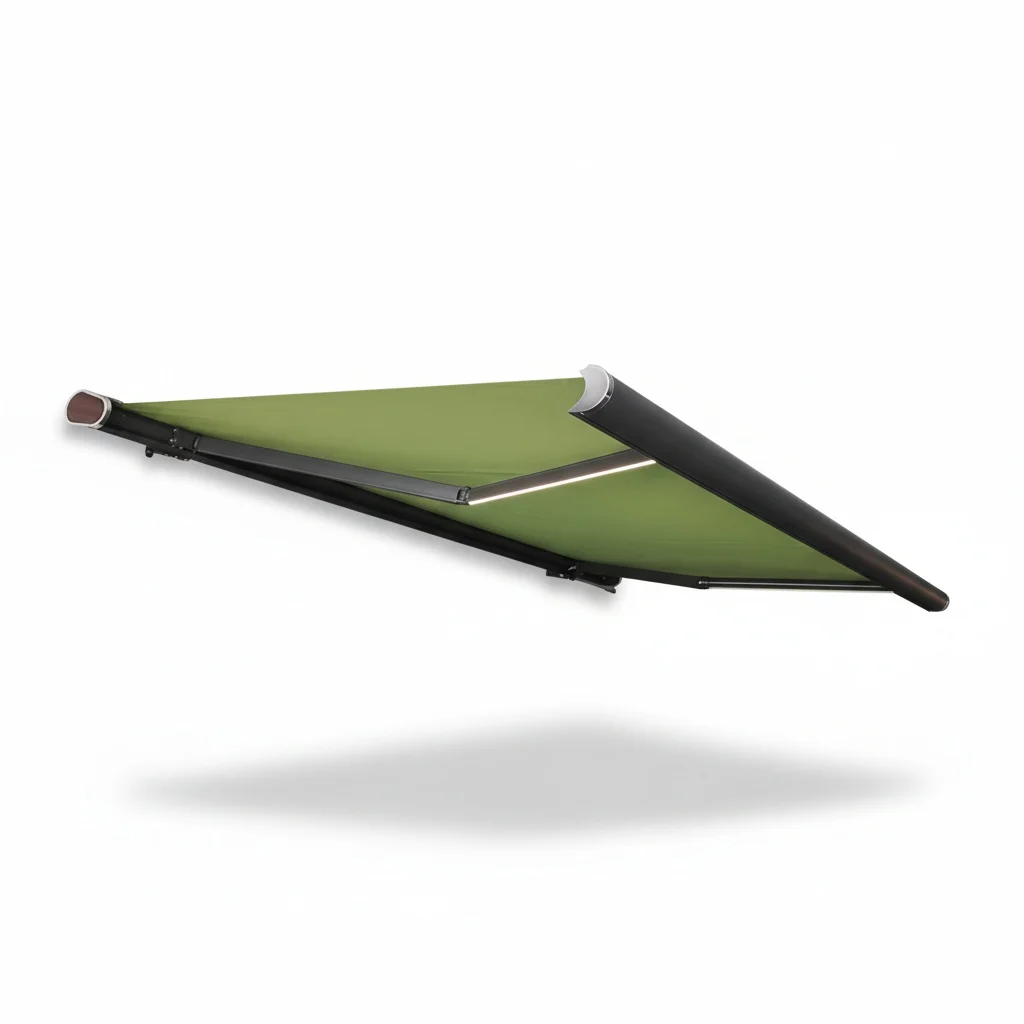 Motorized Retractable Awning, Aluminum Alloy Full Cassette Awning, Electric Spanish Fabric Canopy, Waterproof Patio Sunshade