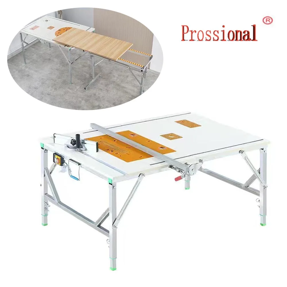 Multifunctional DIY Folding Workbench Woodworking Saw Table Dust-free Push Table Daw Precision Saw Stainless Steel Worktable