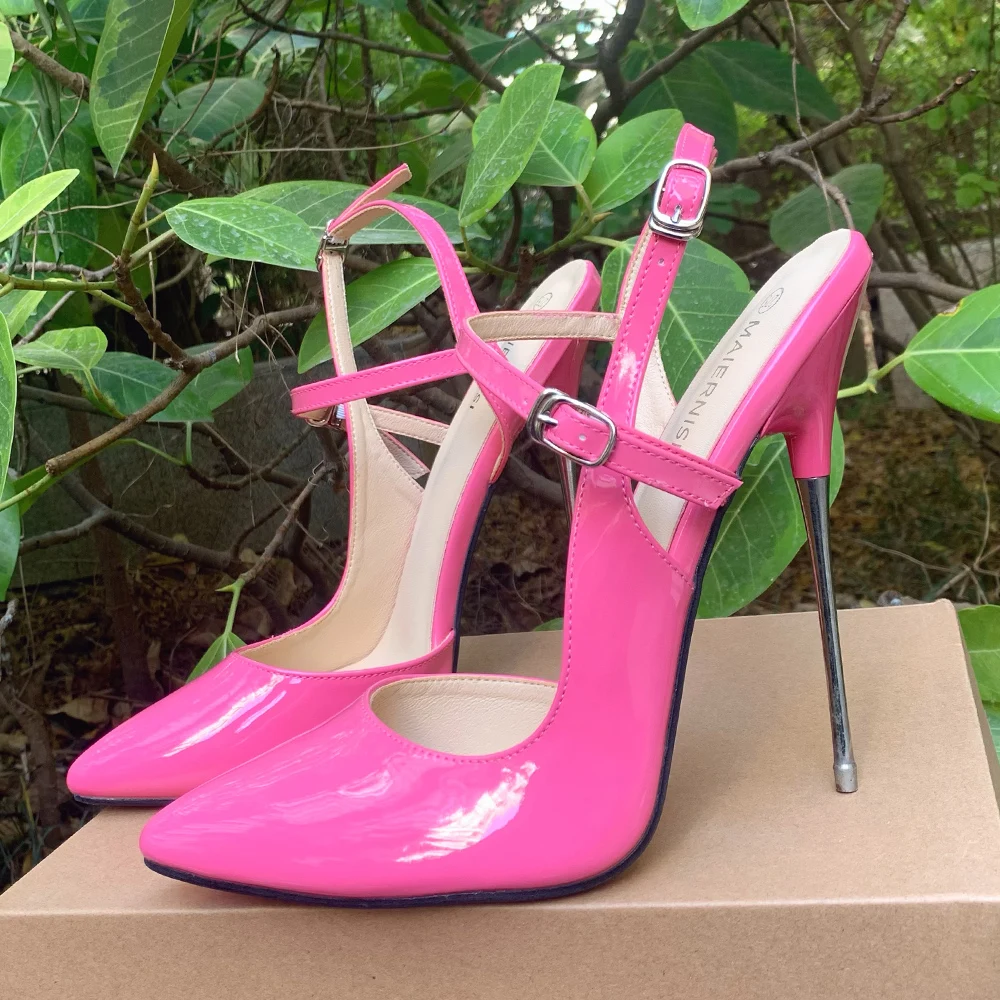 

Розовые сексуальные туфли-лодочки на очень высоком каблуке 16 см, комод без шнуровки с ремешком на щиколотке, подиум, фетиш, вечеринка в ночном клубе, мужская обувь унисекс