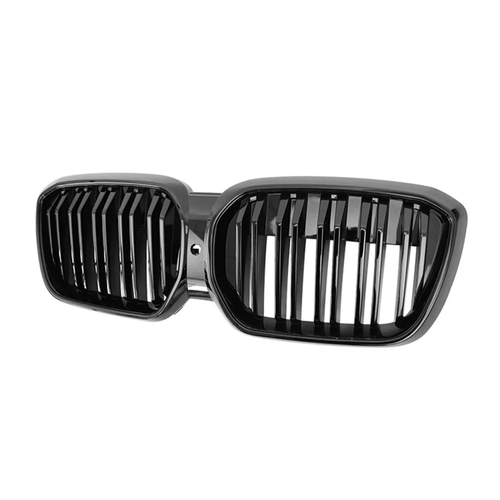 Car Front Bumper Kidney Grille Racing Sytle Grill For BMW iX3 G08 2022 2023 Double Line Style Car Accessories