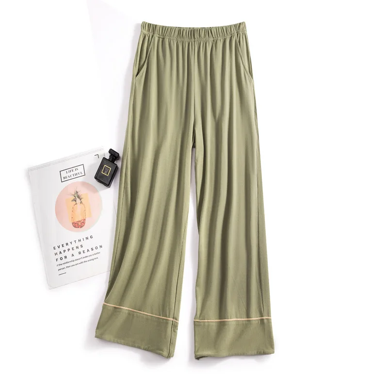 Women Spring Summer Pajamas Pant Comfortable Capris Home Wear Sleeping Pants Casual Cotton Nightwear 3/4 Length Trousers M-3XL