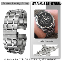316L Stainless Steel Watch Strap 18mm 22mm 23mm 24mm for 1853 Tissot T035 Couturier T035617 T035627 407 410 Watchband Bracelets