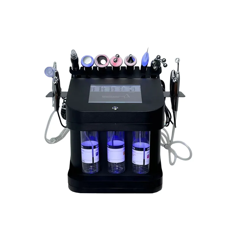 Tragbare 10-in-1-Sauerstoff-Gesichtsmaschine H2O2 Small Bubble Aqua Peeling Hautfeuchtigkeitscreme Facelifting Hydra Dermabrasionsmaschine