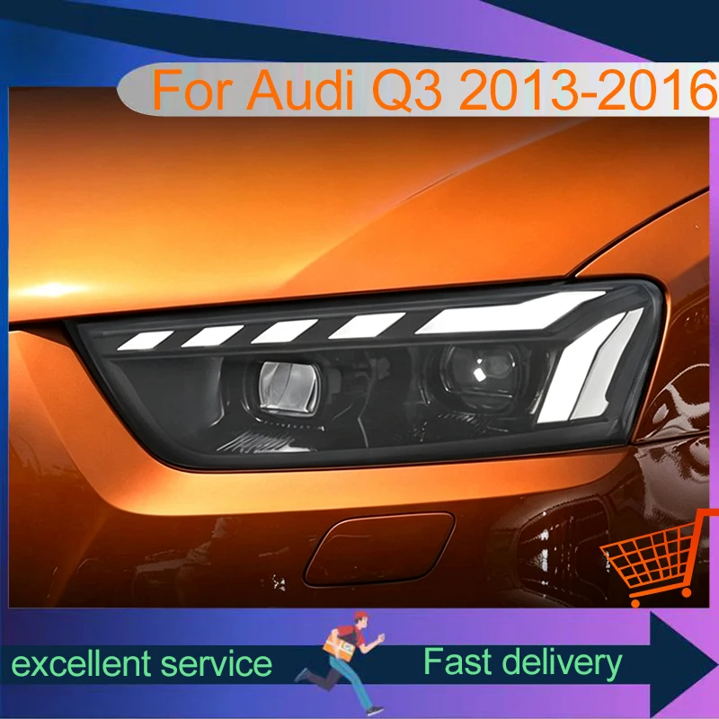 Car Head Lamps For Audi Q3 2013-2018 LED Turn Signal Front Lights DRL Headlight HID Projector Lens Refit Auto Tool Accessories